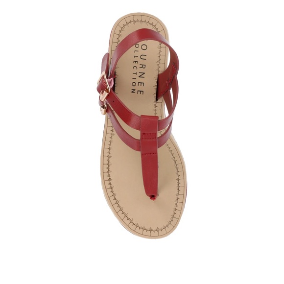 Journee collection Bianca Women's Red Wedge Sandals size 7M - Picture 5 of 7